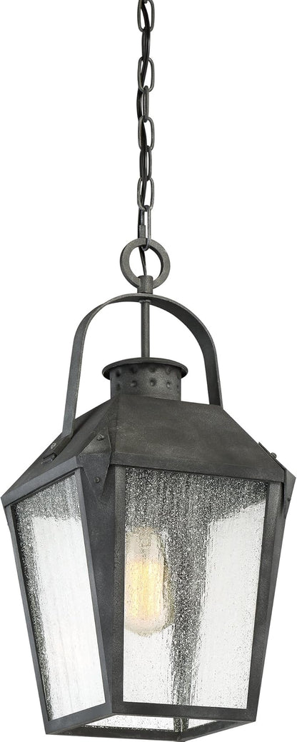 Quoizel Carriage 1-Light Mottled Black Outdoor Hanging Lantern