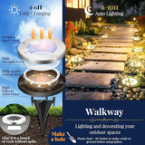 SOLPEX Solar Ground Lights, 12 Pack Solar Lights Outdoor Waterproof, 8 LED Solar Powered Landscape Lighting for | Lumora