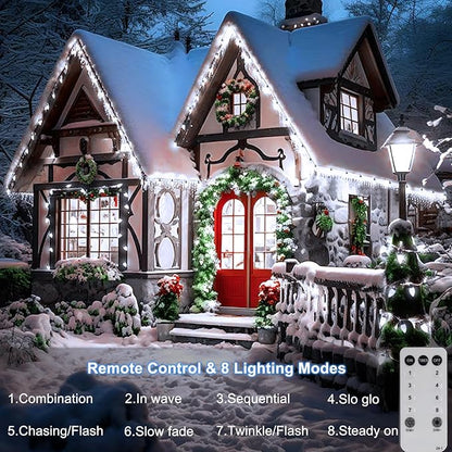 ZAIYW C9 Christmas String Lights 66ft 100 LED Strawberry Lights UL Plug C9 String Lights Green Wire Waterproof for Outdoor Roof Eaves Garden Yard Xmas Decor (Cool White)