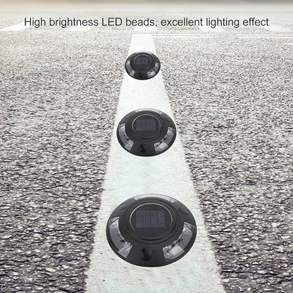 Fafeicy Solar Driveway Marker Light Aluminium Alloy Solar Powered Outdooor IP68 LED Road Studs Lamp for Sidewalk Pathway (Yellow Light)