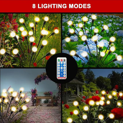 Solar Pathway Lights Outdoor, 4 Pack Solar Powered Landscape Path Lights, Upgraded IP65 Waterproof Auto On/Off Solar Garden Lighting for Path Walkway Yard Lawn (Firefly Lights)