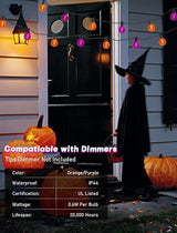 SUNSGNE G40 LED Halloween String Lights Outdoor 50FT Halloween Globe Lights with 27 LED Shatterproof Clear Orange | Lumora