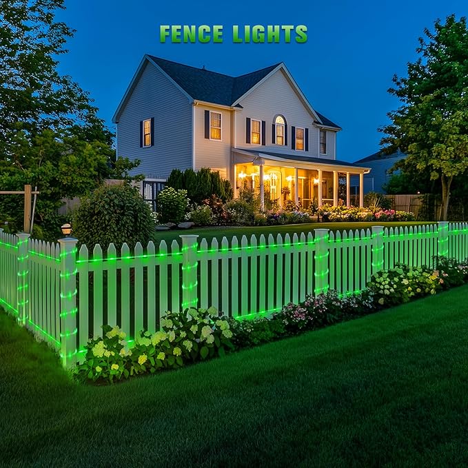 JMEXSUSS 2 * 200 LED Green Solar Rope Lights, 66ft IP 65 Waterproof Solar String Light Outdoor, 8 Modes Christmas | Lumora