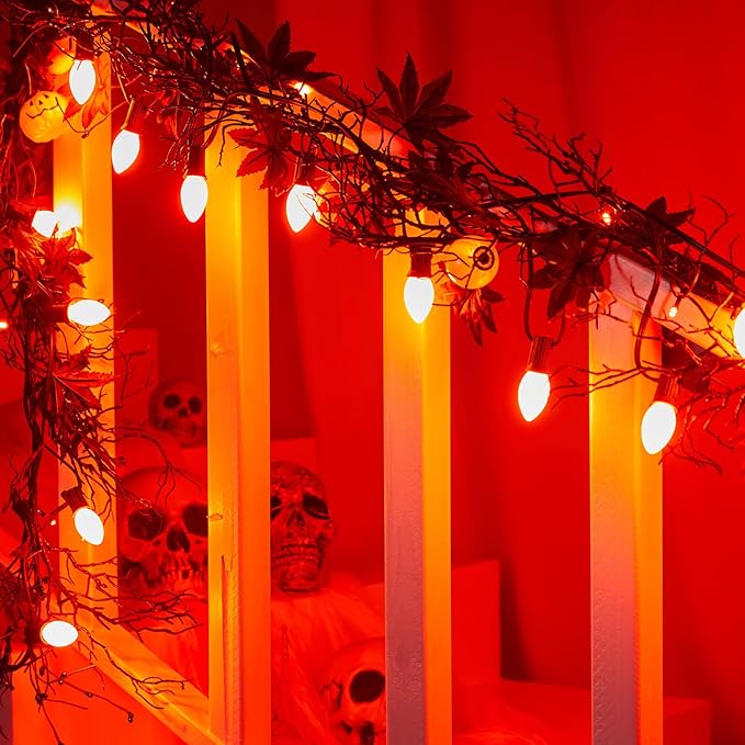 Minetom Halloween C7 Replacement Light Bulbs 25 Pack, C7 Bulbs Clear Incandescent Bulb for Halloween String Light | Lumora