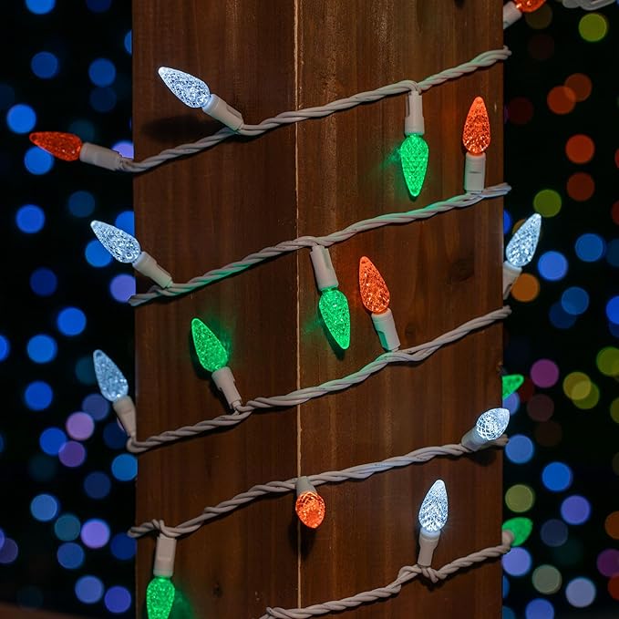 ‎‎‎Novelty Lights 24FT 70 LED C6 LED St. Patrick's Day String Lights, Outdoor Christmas Tree Commercial Grade LED | Lumora