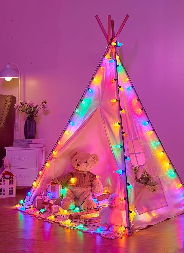 Minetom C9 LED Christmas Lights Outdoor, 81 Feet 100 LED String Light with Timer & 8 Lighting Mode, Waterproof | Lumora