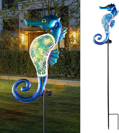 Yiosax-Solar Outdoor Lights Decorative-Yard Outdoor Decorative - Garden Stakes Octopus & Seahorse Decorative Waterproof 7 LED Light Decor Ocean Beach Theme for Lawn Path Yard Decoration Gift Idea