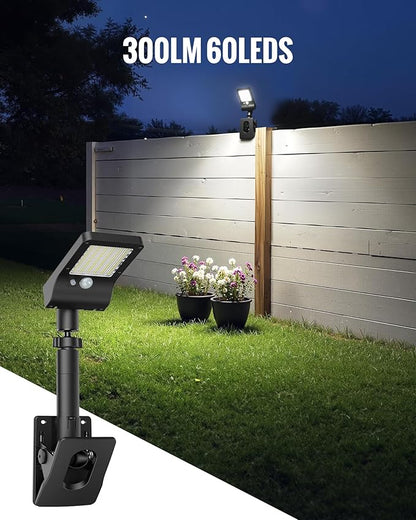 Clip On Solar Lights Outdoor, 350LM Solar Motion Sensor Clamp Light with 1200mAh Battery, 3 Modes 360° Adjustable Waterproof Fence Lights for Porch, Mailbox, Camping, Emergency, Security