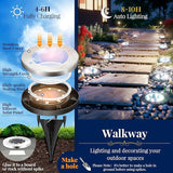 SOLPEX Solar Ground Lights, 16 Pack Solar Lights Outdoor Waterproof, 8 LED Solar Powered Landscape Lighting for | Lumora