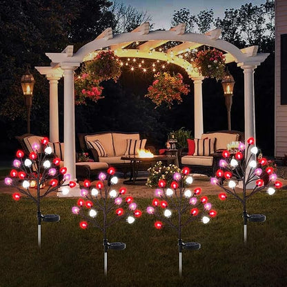 2 Pack Valentine's Day Solar Outdoor Lights, Valentines Day Decor Red Pink White Heart Solar Valentine Lights, Valentines Day Solar Decorations Outdoor Garden Lawn Yard Decorations