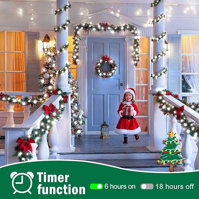 SAUIRS 197FT 500 LED Christmas Lights Outdoor String Lights with 8 Modes Timer Waterproof Fairy Light Plug in for | Lumora