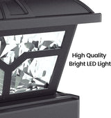SIEDiNLAR Solar Post Cap Lights Outdoor 2 Color Modes 8 LEDs for 4x4 5x5 6x6 Wooden Vinyl Posts Fence Patio Deck | Lumora