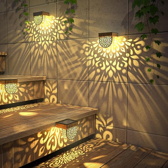 Solar Fence Lights 6 Pack Solar Step Lights Outdoor Waterproof LED Solar Powered Wall Lights Outdoor Decorations | Lumora