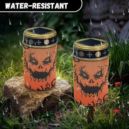 Ghost Face Solar Lights Outdoor Waterproof, Landscape Lighting Outdoor Solar Lights for Outside Solar Garden Lights for Pathway, Walkway, Patio, Yard, Lawn