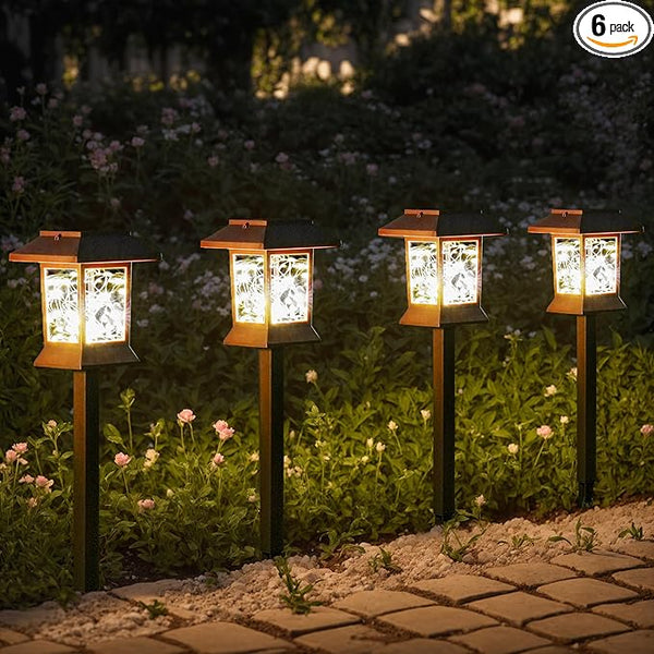 6Pack Solar Pathway Lights Outdoor Waterproof IP65, Solar Lights Outdoor with Hook, Upgraded 1000mAH Battery, Up to | Lumora