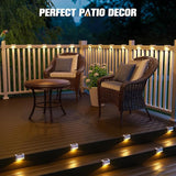 APONUO Solar Deck Lights 20 Pcs, Outdoor Waterproof Led Solar Fence Lamp for Patio, Stairs, Garden Pathway, Steps | Lumora