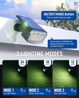 Solar Spot Lights Outdoor 63 LED 3 Lighting,Waterproof IP65 Modes Spotlights for Outside House Yard Garden | Lumora