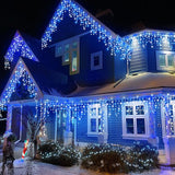 66ft Icicle Lights for Outside, Blue and White Christmas Lights Outdoor Indoor, 640 LED Twinkle String Light with | Lumora