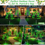 4 Pack St Patricks Day Solar Outdoor Lights, 80 LED St Patricks Day Decorations, Solar Shamrock Stakes Lights with | Lumora