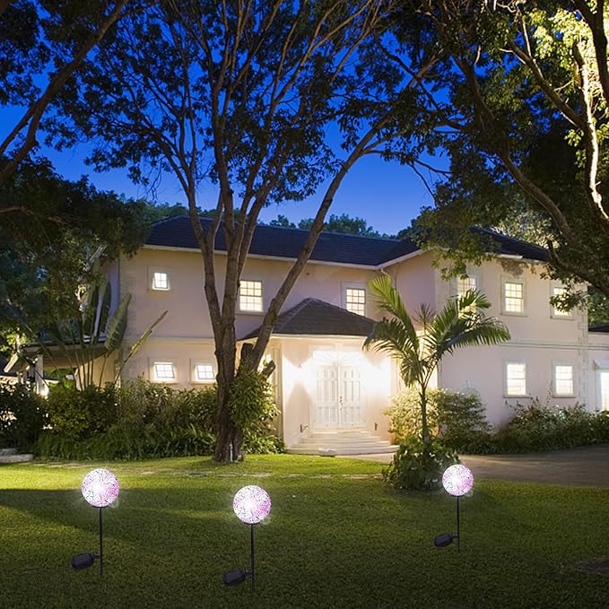 Toyvian Solar Garden Light Outdoor Waterproof Mosaic Lawn Lamp Solar Powered Decorative Landscape Path Light for Patio Yard