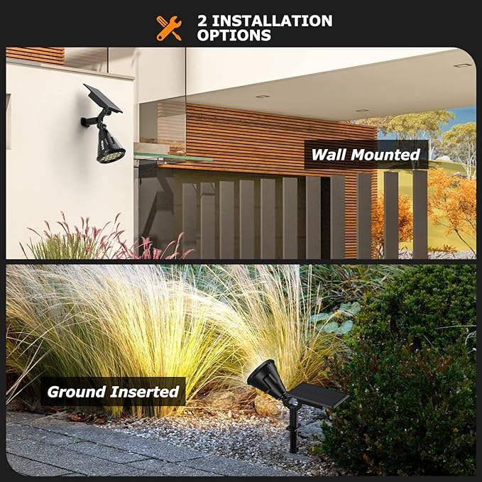 Solar Spot Lights Outdoor, 21 LEDs Solar Outdoor Lights Auto On/Off with 3 Modes, IP67 Waterproof Yard Spotlight | Lumora