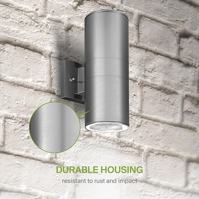 ASD 2 Light Outdoor Wall Light Fixture | 120W E26 Socket 120V ETL Cylinder Up Down Lights | LED/CFL/Incandescent | Lumora