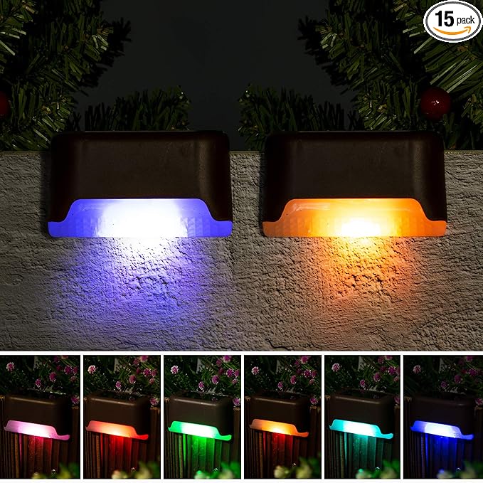 pearlstar 16 Pack Color Changing Solar Deck Lights,Solar Pool Side Lights,Waterproof LED Light for Outdoor Decks | Lumora