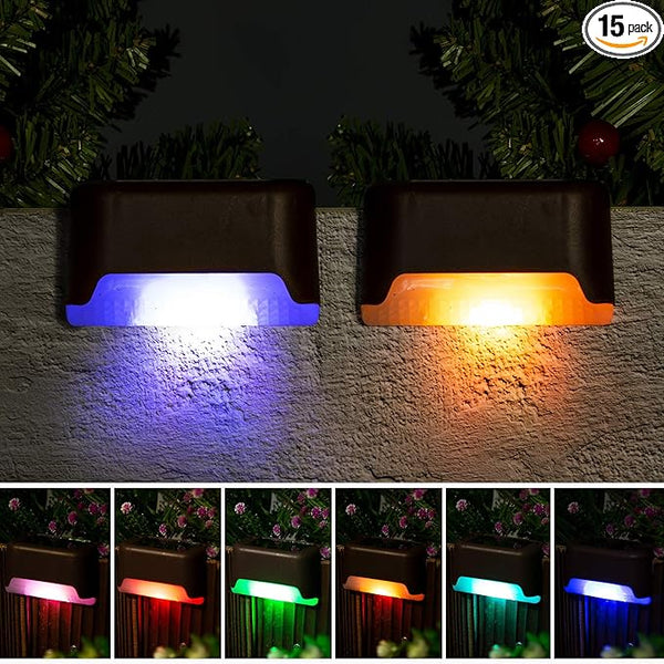 pearlstar 16 Pack Color Changing Solar Deck Lights,Solar Pool Side Lights,Waterproof LED Light for Outdoor Decks | Lumora