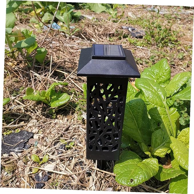 6pcs Solar Hollow Lawn Lights Outdoor Landscape Lighting Black Warm White for Garden Walkway Energy Saving Solar Step Lights