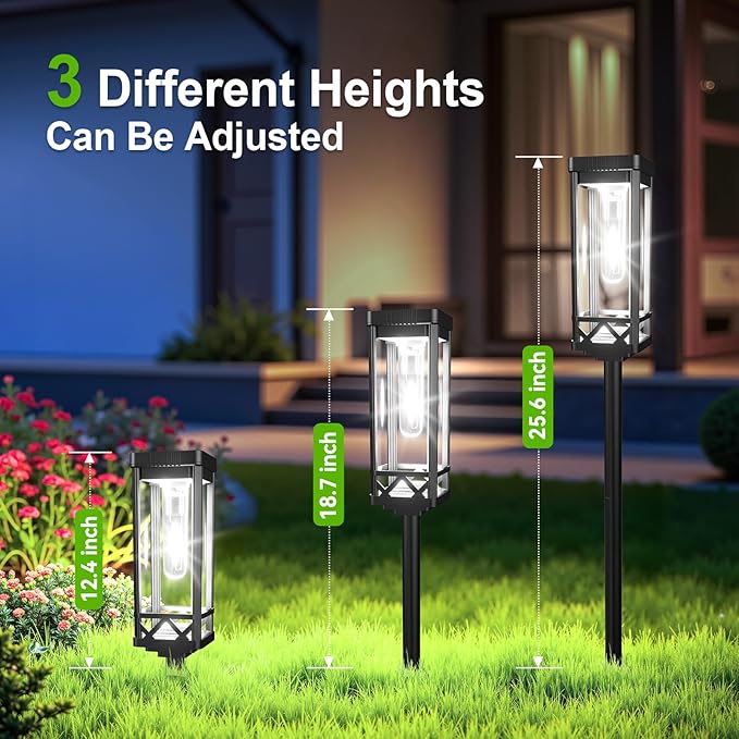 KOOPER Taller Solar Pathway Lights Outdoor, 2 Pack Upgraded Brighter Solar Garden Lights Solar Powered, Up to 15 | Lumora