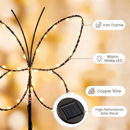 Touch Of ECO Outdoor Solar Powered LED Decorative Garden Stake Light - 2 Pack Warm White Butterfly Design - Great Decor for Yard, Patio, Lawn, Planter-Makes a Great Gift