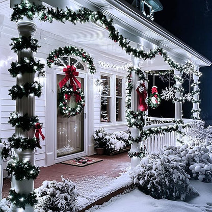 JMEXSUSS 66ft 200 LED White Christmas Lights Indoor Outdoor, Connectable String Twinkle Lights Outdoor Clear Wire Plug in for Bedroom House Fireplace Christmas Tree Decoration
