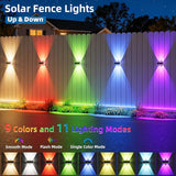 NIORSUN Solar Fence Lights Outdoor, 8 Pack Up and Down Waterproof Solar Wall Lights, Fence Lights with Lens, Warm & | Lumora