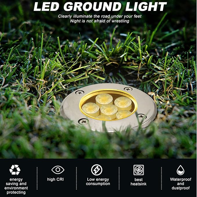 Low Voltage Landscape Light Outdoor In-Ground Well Lights with Connectors 6W 12V-24V IP67 Waterproof LED Landscape | Lumora