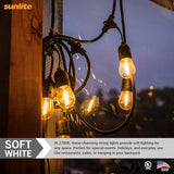 Sunlite 80571 24ft Outdoor String Lights, 1.5W Commercial Grade, Waterproof, Linkable Strands, UL Listed, 7 Hanging | Lumora