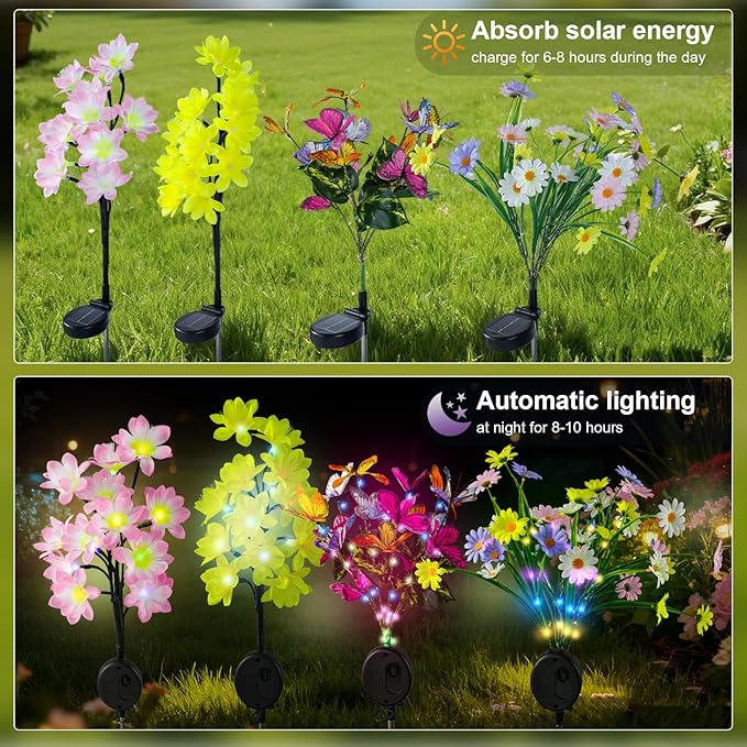 . (4-Pack Yellow Camelia) - Outdoor Path Light | Lumora