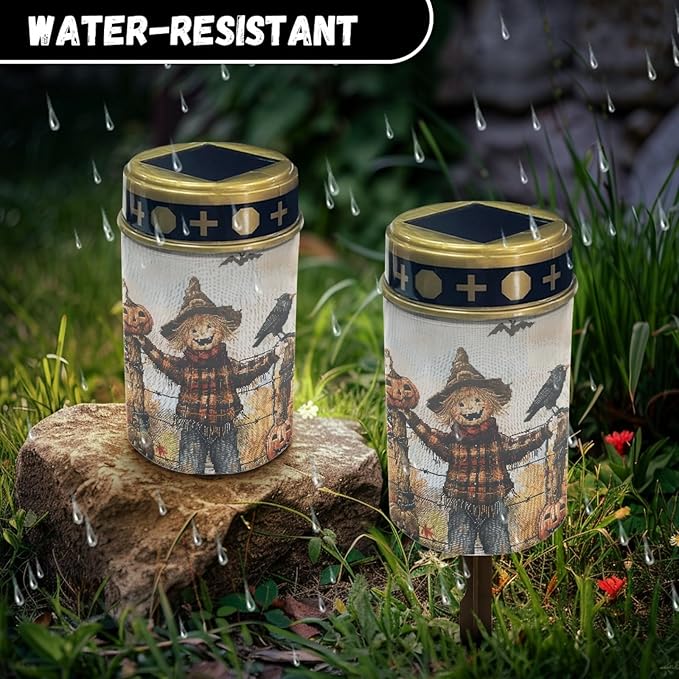 Happy Thanksgiving Day Outdoor Solar Lights Solar Stake Lights Waterproof 4 Pieces Solar Walkway Lights Yard Pathway Light Solar Lantern,Wall Light Auto On/Off
