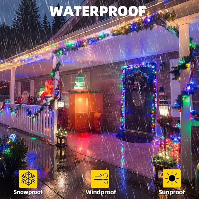 XTF2015 262FT 800 LED Christmas String Lights, Christmas Lights Plug 8 Modes Memory Function with Timer, UL | Lumora