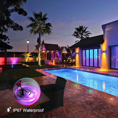 LED Deck Lights Kit, 10Pack 1.22" Low Voltage WiFi RGBW+IC Multicolor Dynamic Recessed Deck Lighting Work with Alexa/Google Home, IP67 Waterproof 12V Step Lights Outdoor for Garden Yard Path Stairs