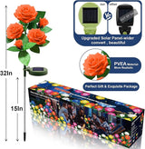 Solar Flower Lights Outdoor - Upgraded New Material Two Modes Realistic LED Solar Powered Waterproof Lights with 5 | Lumora