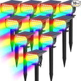 Solar Color Changing Spot Lights Outdoor Waterproof Colored RGB Solar Powered Landscape Lights for Yard 7 Lighting | Lumora