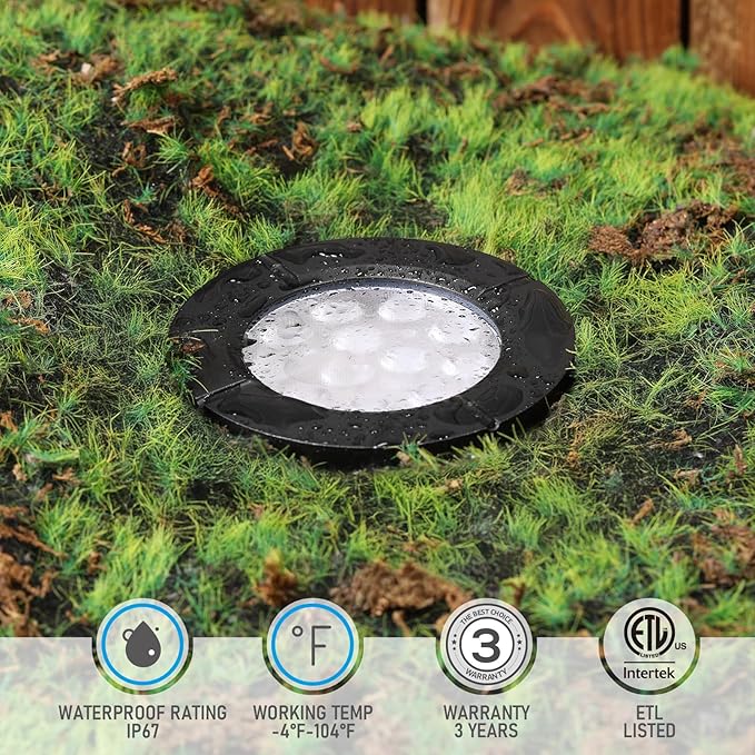 LEONLITE Dia. 4 Inch 5CCT Well Lights Landscape LED In Ground, 5 Color Temperature Selectable, 12-24V AC/DC CRI90 | Lumora