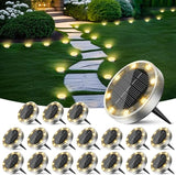 Peasur Solar Ground Lights Outdoor, 18 Pack Flat Solar Powered Disc Lights, IP68 Waterproof, Anti-Rust, Landscape | Lumora