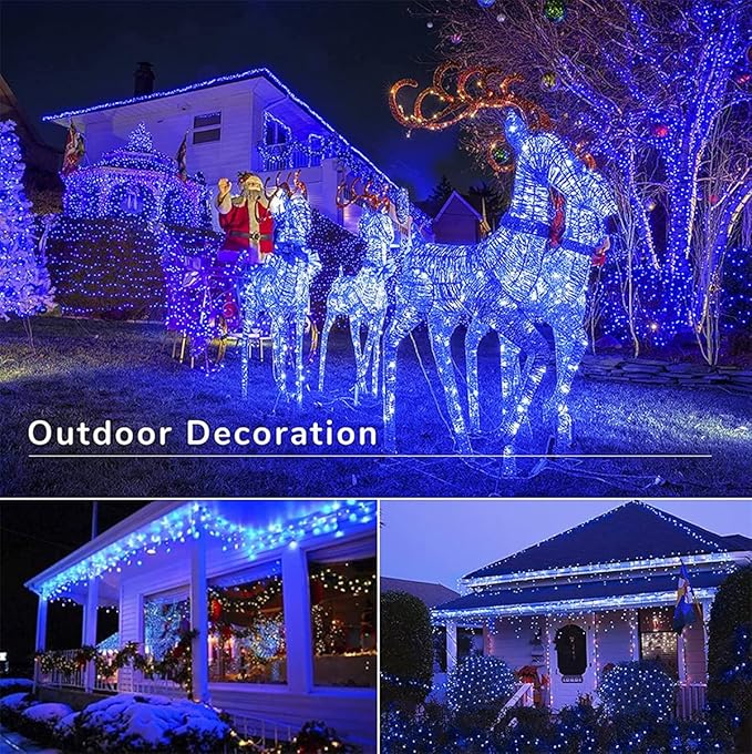 105FT 300LEDs Christmas Lights Outdoor Indoor 8 Modes for Christmas Tree Party Decoration, 100% UL Listed (Blue | Lumora