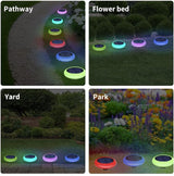 Solar Garden Pathway Lights Color Changing LED Disc Stakes 6 Pack Outdoor Landscape Lighting for Yard Park Walkway | Lumora