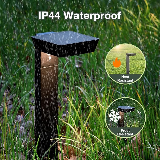 Solar Pathway Lights Outdoor, 20in LED Landscape Path Light with Dusk to Dawn Photocell Motion Sensor, Waterproof Solar Driveway Light, Aluminum Solar Powered Garden Lights for Walkway