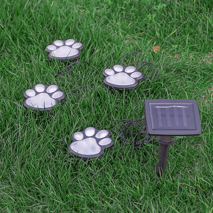 Generic Paw Print Solar Light, Outdoor, Warm Light, Waterproof, 4 in 1, Pathway Lighting for Patio, Lawn, Yard