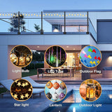 Suchtale 4 Pack 2.8 FT Outdoor String Light Poles, Suspension Fence Post Extender with Clip and Bracket, Deck | Lumora