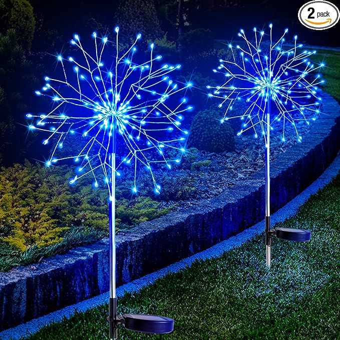 suddus Solar Garden Lights Outdoor Waterproof Decorative, 2Pack 150LED Firework Lights, Solar Fairy Lights for | Lumora