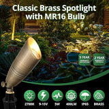 GKOLED Brass LED Outdoor Landscape Spotlights, 12V Low Voltage Spot Light, Waterproof Landscape Lights, Uplighting | Lumora